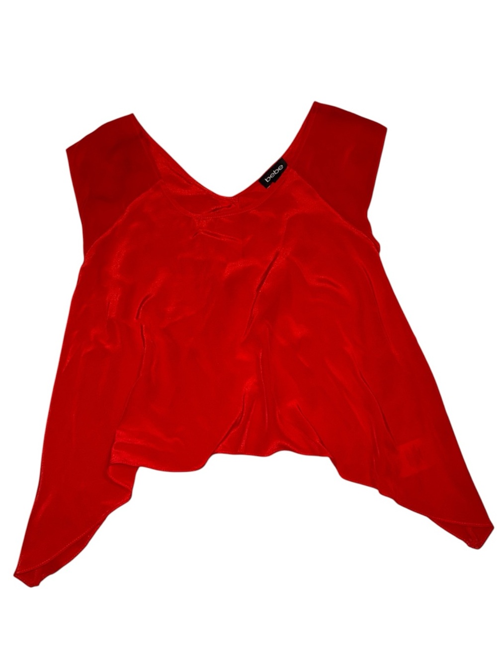 bebe Red V-Neck Draped Camisole